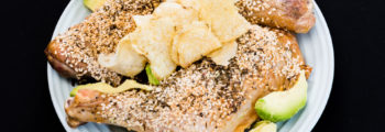 Roast sesame Chicken Maryland with avocado and potato chips #dinner #yummylummy #foodporn #yummy #delicious #instafood #nikon Gary Lum