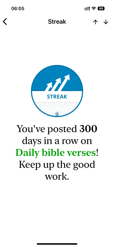 300 day streak for Daily bible verses
