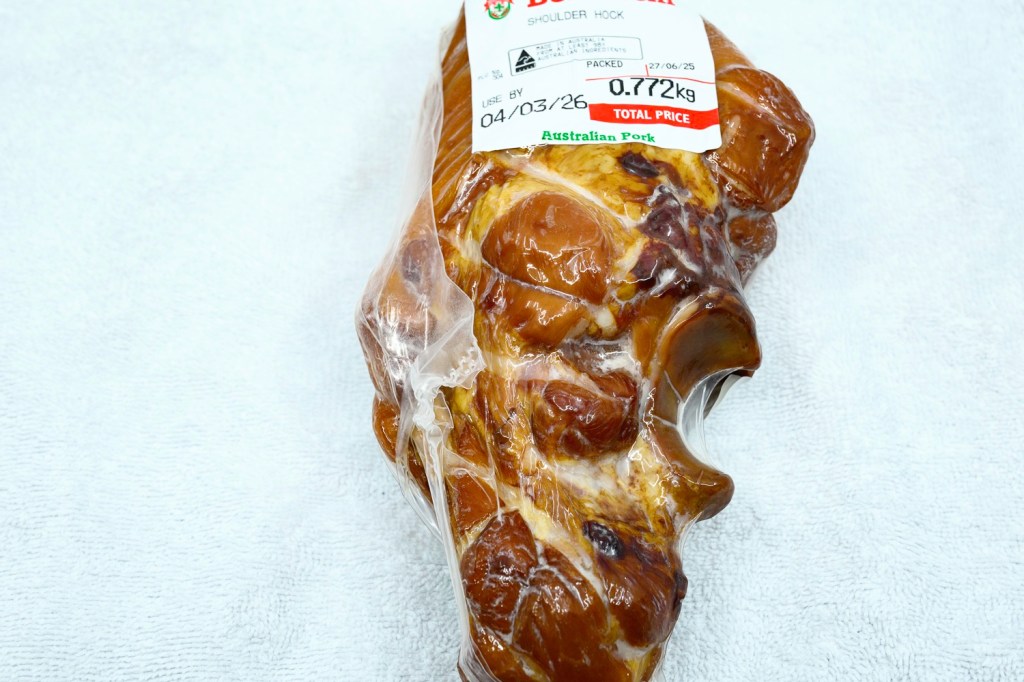 Smoked pork hock in its packaging.