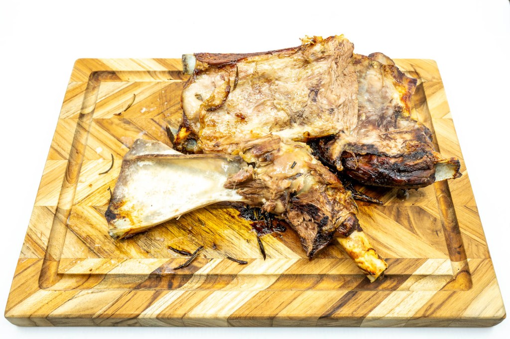 Slowly roasted lamb shoulder bones