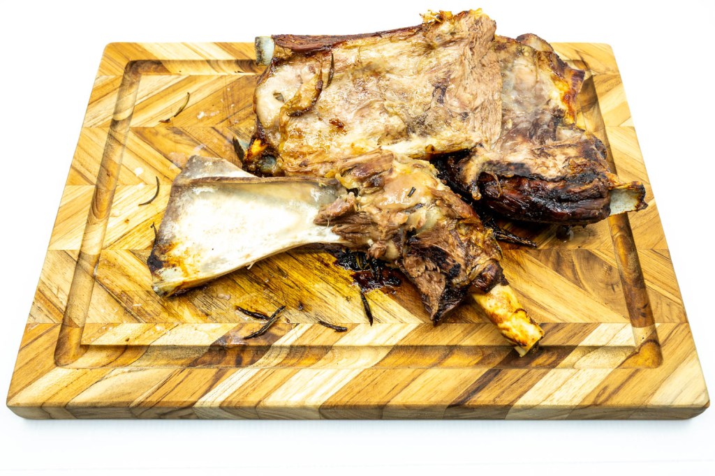 Slowly roasted lamb shoulder bones