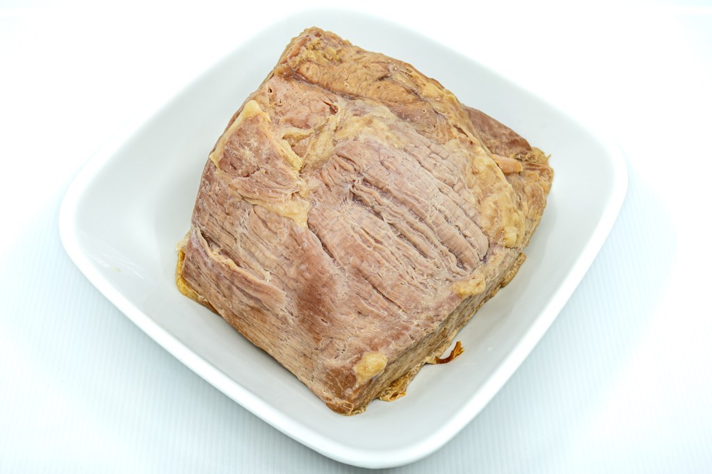 Slowly cooked corned beef silverside.