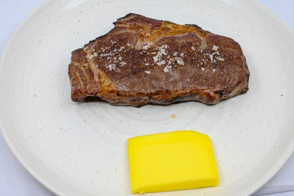 Scotch fillet steak with butter