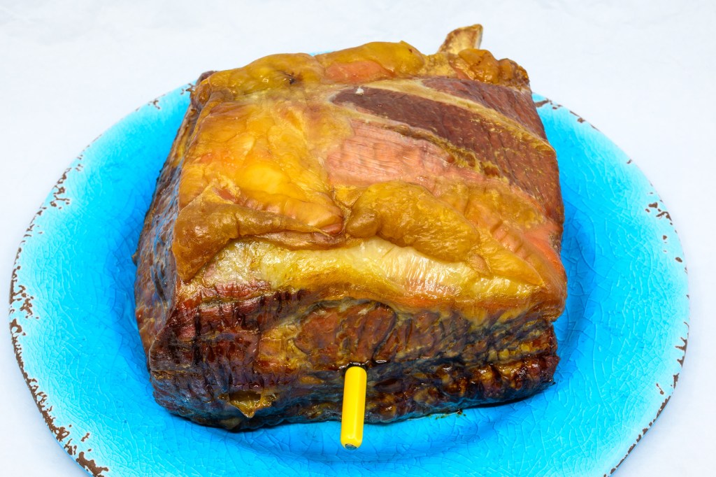 Standing rib roast cooked in a benchtop oven