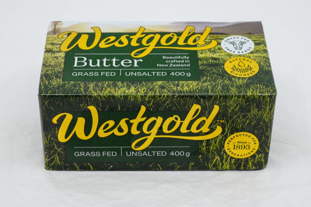 Westgold unsalted grass-fed butter from New Zealand