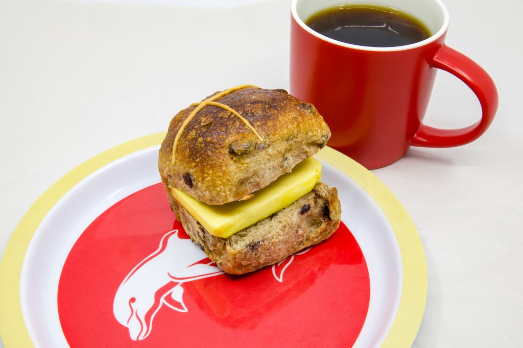 Perryman's Bakery Sourdough Hot Cross Bun with Coffee