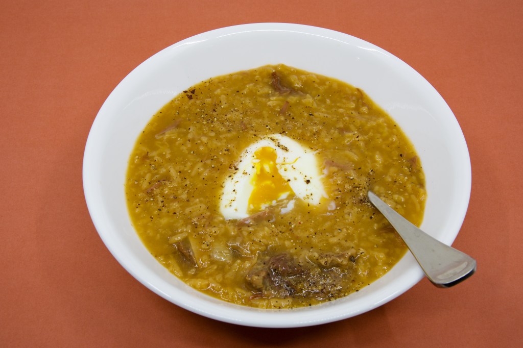 Beef short rib rice porridge (jook, congee)