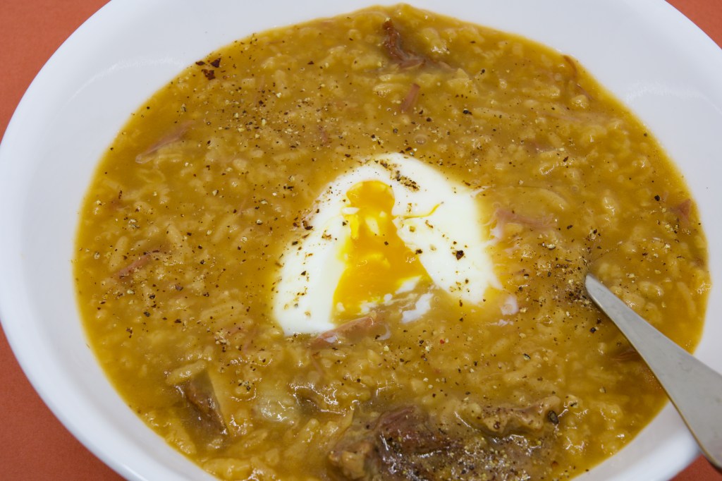 Beef short rib rice porridge (jook, congee)