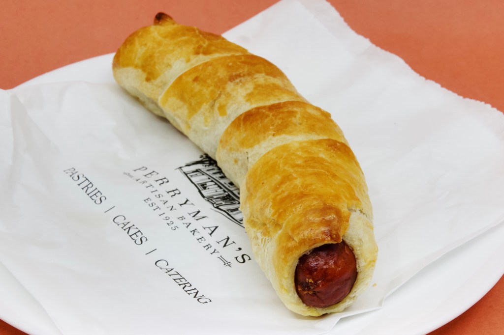 Perryman's Bakery cheese kransky sausage roll