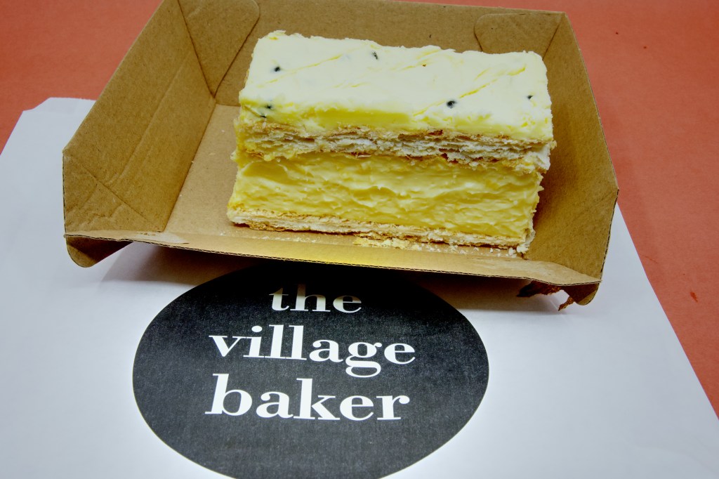 Passion fruit fudge Vanilla slice from The Village Baker