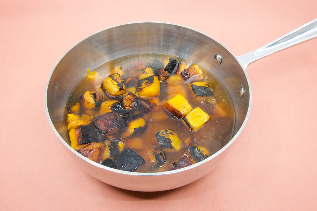 Cooked pumpkin and cooking liquor