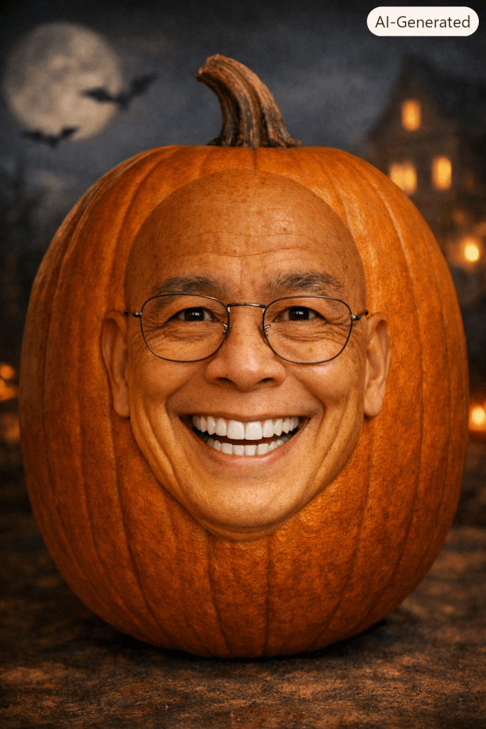 My smiling face on a pumpkin