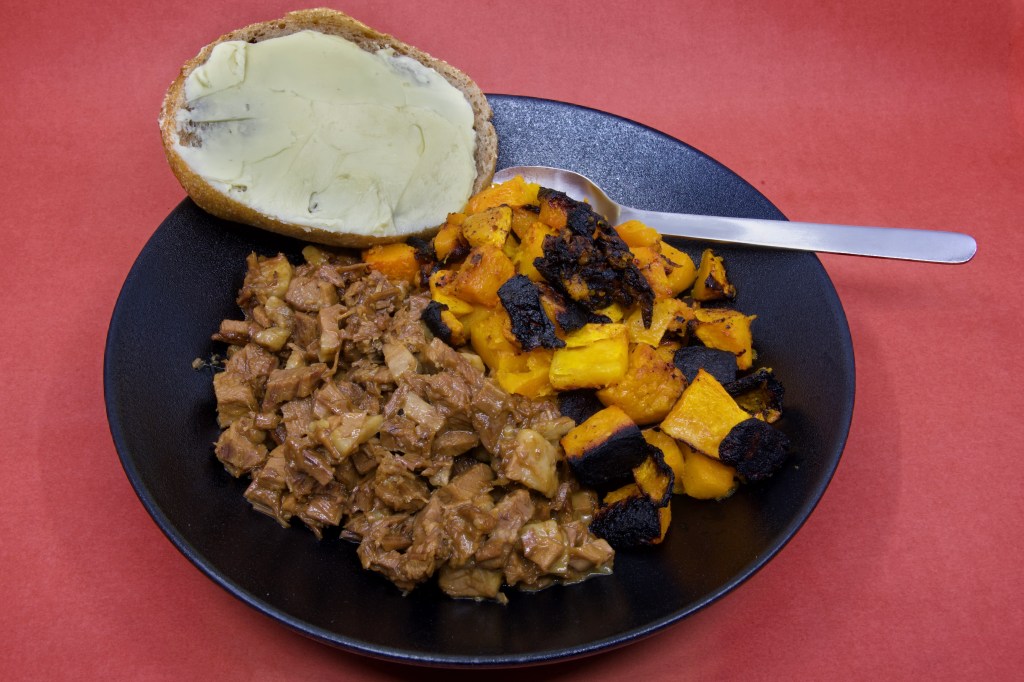 Beef brisket and roast pumpkin