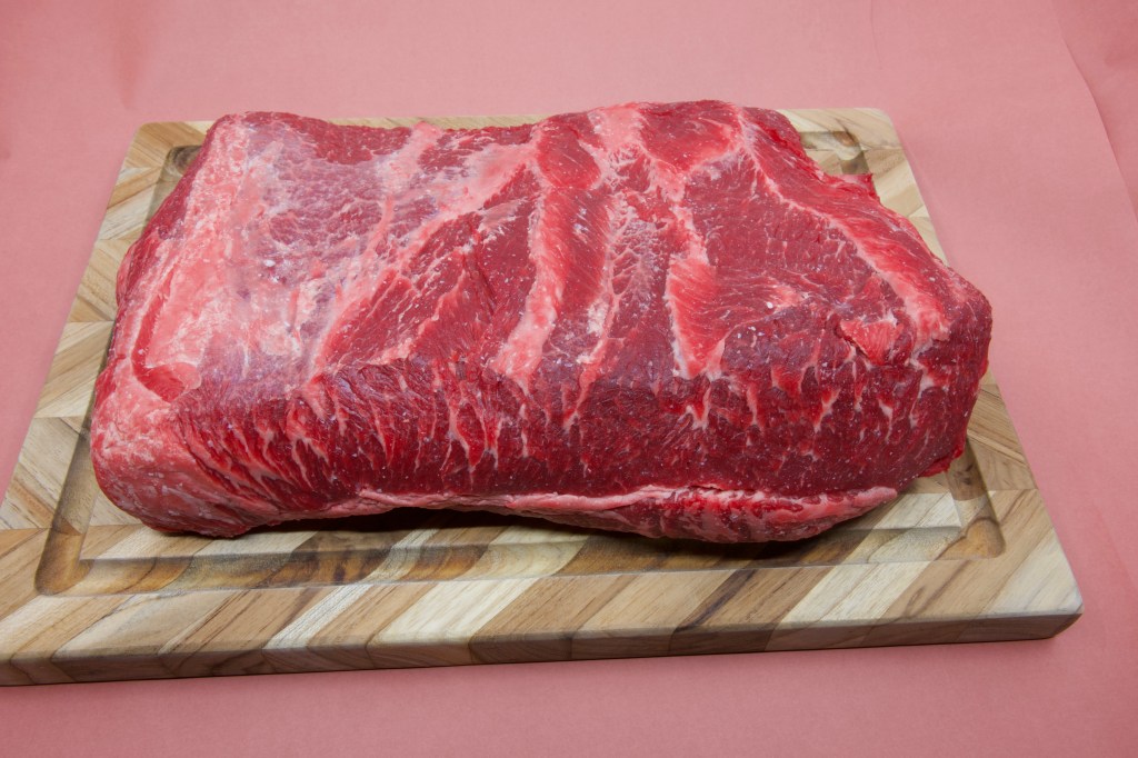 A little over 2.5 kg of beef short rib meat